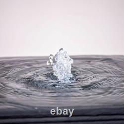 Square Column Water Feature Rippling Effect with Lights Outdoor Garden Fountain