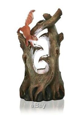 Squirrel Tree Water Feature Fountain Cascade Natural Wood Effect Garden