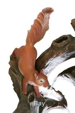 Squirrel Tree Water Feature Fountain Cascade Natural Wood Effect Garden