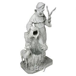 St. Francis Life Giving Waters 39 Resin Antique Stone Finish Garden Fountain