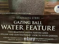 Stainless Steel Gazing Ball Water Feature Elegant Fountain Garden Patio Outdoor