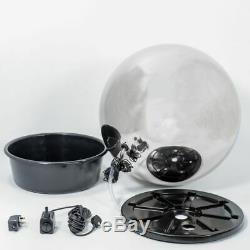 Stainless Steel Sphere Garden Fountain Water Feature with LED Lights & Reservoir