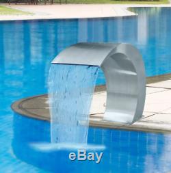 Stainless Steel Water Fountain Pool Cascade Feature Contemporary Garden Pond Set