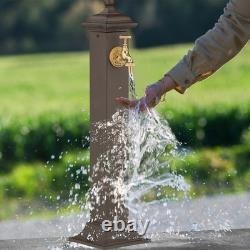 Standing Water Column Vintage Fountain Garden Ornamental Terrace Upright Brown