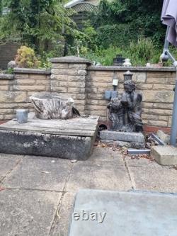 Stone Cherub Water Fountain And Trough