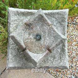 Stone Effect Garden Water Feature Fountain Self Contain Solar Pond 2 Tier Decor