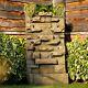 Stone Effect Wall Cascade Tiered Water Feature Planter Fountain Led Lights 180cm
