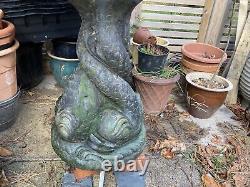 Stone Fountain 1.2 m x 90 cm Cherub Riding Fish With Pump