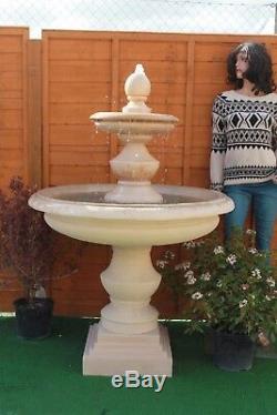 Stone Garden Large Bowled Regis Outdoor Water Fountain Feature Sandstone Solar