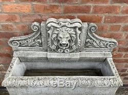 Stone Garden Large Lion Spout Trough Water Feature Fountain Ornament
