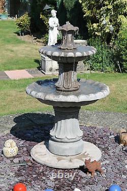 Stone Garden Outdoor Water Fountain Feature Ornamente Solar Pump