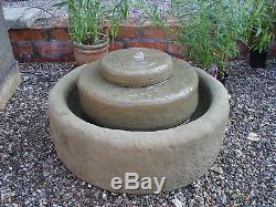 Stone Garden Small Millstone Water Feature Fountain Ornament