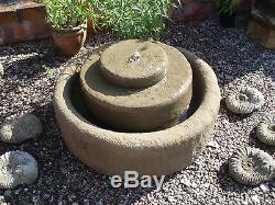 Stone Garden Small Millstone Water Feature Fountain Ornament