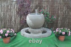 Stone Garden Water Feature Fountain Globe Bowl Sump With Surround