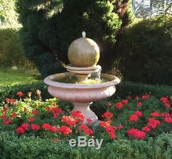 Stone Hampshire Garden Ball Water Fountain Feature Solar Pump