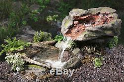 Stone Rock Effect Water Feature Fountain Cascade Waterfall Pool Pond Garden