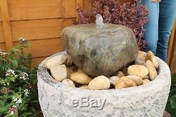 Stone Tub Water Feature Garden Fountain Self Contained Patio Solar Pump