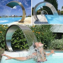 Swimming Pool Waterfall Fountain Pro Stainless Steel Water Feature Garden Decor