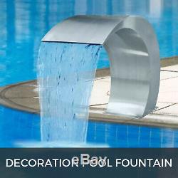 Swimming Pool Waterfall Fountain Water Feature Stainless Steel Garden Decorative