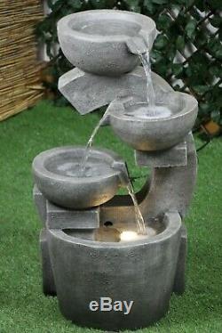 THE OXFORD Garden Water Feature Fountain Quality Stone Finish LED