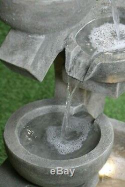 THE OXFORD Garden Water Feature Fountain Quality Stone Finish LED