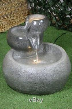 THE VAUXHALL Garden Indoor Water Feature Fountain Stone Finish LED SelfContained