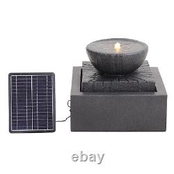 Table Top Stone Effect Water Feature LED Solar Powered Outdoor Garden Fountains