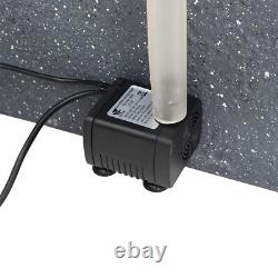 Tall Floor Garden LED Water Feature Fountain Marble Cascading Pot Bowl Waterfall