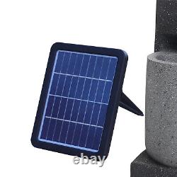 Tall Solar LED Outdoor Garden Water Feature Cascading Fountain Statue Home Decor