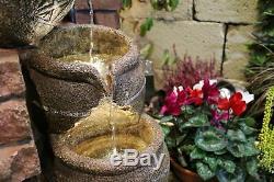 Tap and Jugs Traditional Water Feature, garden fountain, solar power with led