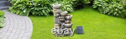 Teamson Home Garden & Outdoor Solar Powered Water Feature with Lights, Cascadin