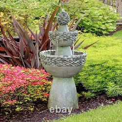 Teamson Home Garden Water Feature, Large Contemporary Water Fountain, 3 Tiered S