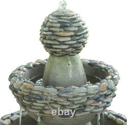 Teamson Home Garden Water Feature, Large Contemporary Water Fountain, 3 Tiered S