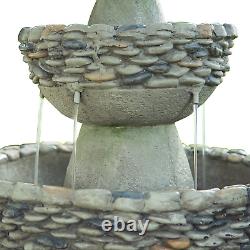 Teamson Home Garden Water Feature, Large Contemporary Water Fountain, 3 Tiered S