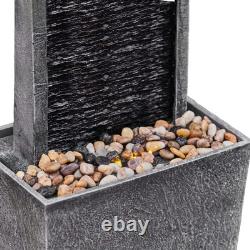 Teamson Home Garden Water Feature with LED Lights Pump Indoor Outdoor Fountain