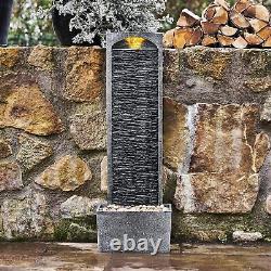 Teamson Home Garden Water Feature with LED Lights and Pump, Large Garden Water