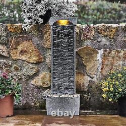 Teamson Home Garden Water Feature with LED Lights and Pump, Large Garden Water