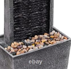 Teamson Home Garden Water Feature with LED Lights and Pump, Large Garden Water