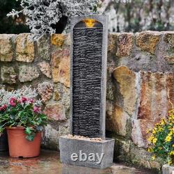 Teamson Home Garden Water Feature with LED Lights and Pump, Large Garden Water