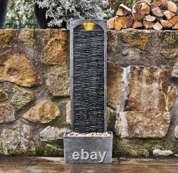 Teamson Home Garden Water Feature with LED Lights and Pump, Large Garden Water