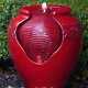 Teamson Home Garden Water Fountain Feature & Lights, Outdoor Red Waterfall Decor