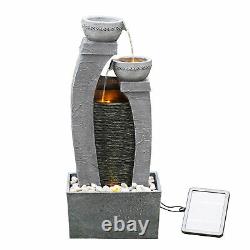 Teamson Home Solar Power Water Fountain Feature with Lights & Battery Back Up