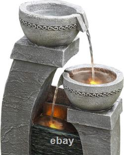 Teamson Home Solar Powered Water Feature, Indoor or Outdoor Garden Water Founta