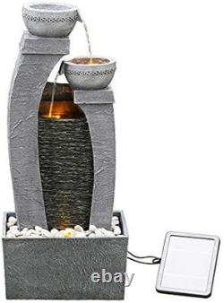 Teamson Home Solar Powered Water Feature, Indoor or Outdoor Garden Water Founta