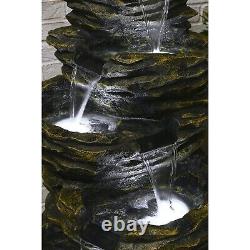 The Range 4 Drop Rock Fall Fibreglass Resin Garden Water Fountain 99cmH x 65cmW