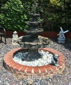 Three Tier Garden Water Fountain In Good Working Cond With Pump Etc