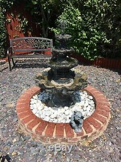 Three Tier Garden Water Fountain In Good Working Cond With Pump Etc