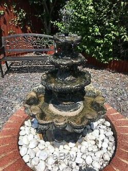 Three Tier Garden Water Fountain In Good Working Cond With Pump Etc