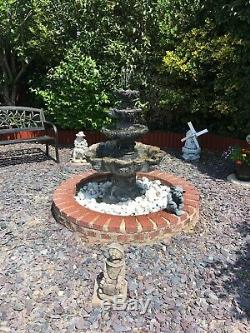 Three Tier Garden Water Fountain In Good Working Cond With Pump Etc