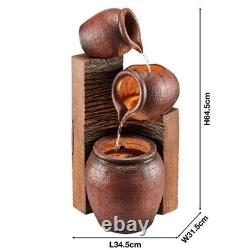 Tipping Pots Cascading Water Feature Outdoor Garden Fountain LED Lights Tipping Pots Cascading Water Feature Outdoor Garden Fountain LED Lights